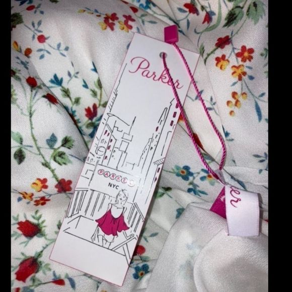 🎉 HP 🎉 PARKER NEW NWT DITSY COLD SHOULDER DRESS SIZE MEDIUM - Picture 3 of 11